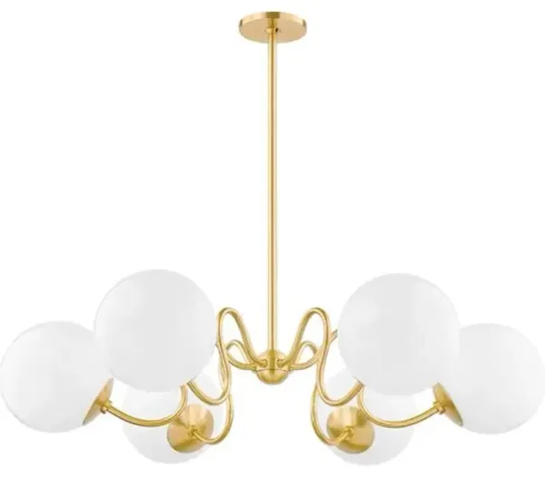 Havana 6-Light Chandelier - Aged Brass - Zio and Sons for Mitzi - Gold