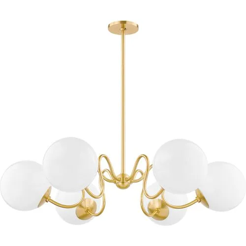 Havana 6-Light Chandelier - Aged Brass - Zio and Sons for Mitzi - Gold