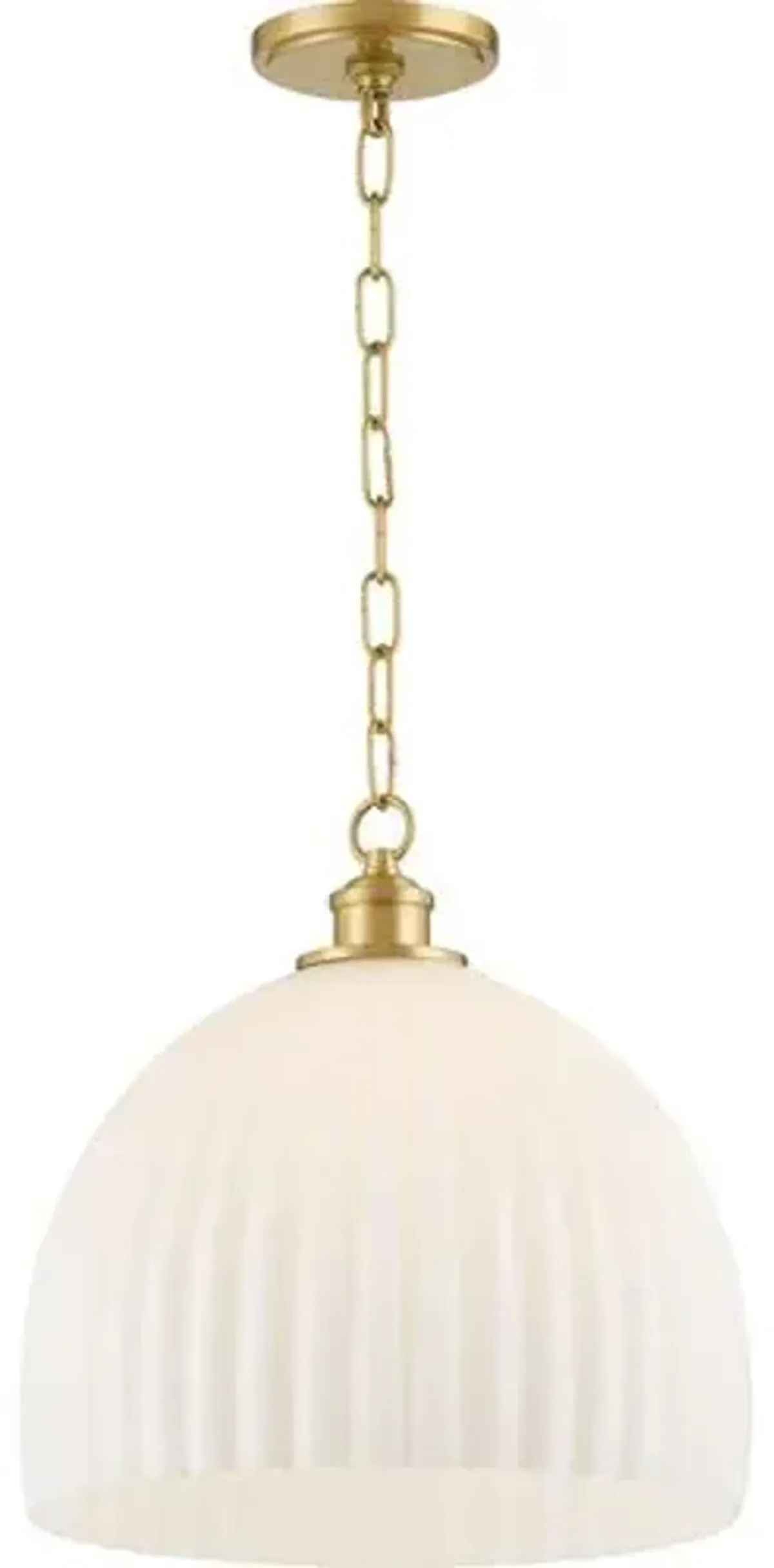 Hillary Large Fluted Glass Pendant - Zio and Sons for Mitzi - Gold