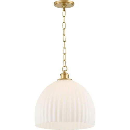 Hillary Large Fluted Glass Pendant - Zio and Sons for Mitzi - Gold