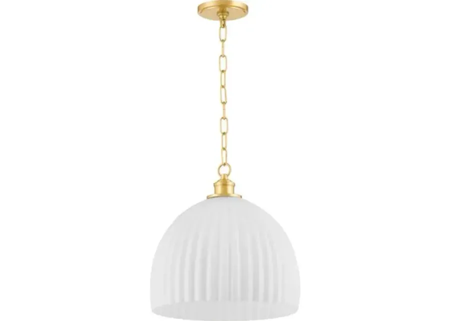 Hillary Large Fluted Glass Pendant - Zio and Sons for Mitzi - Gold