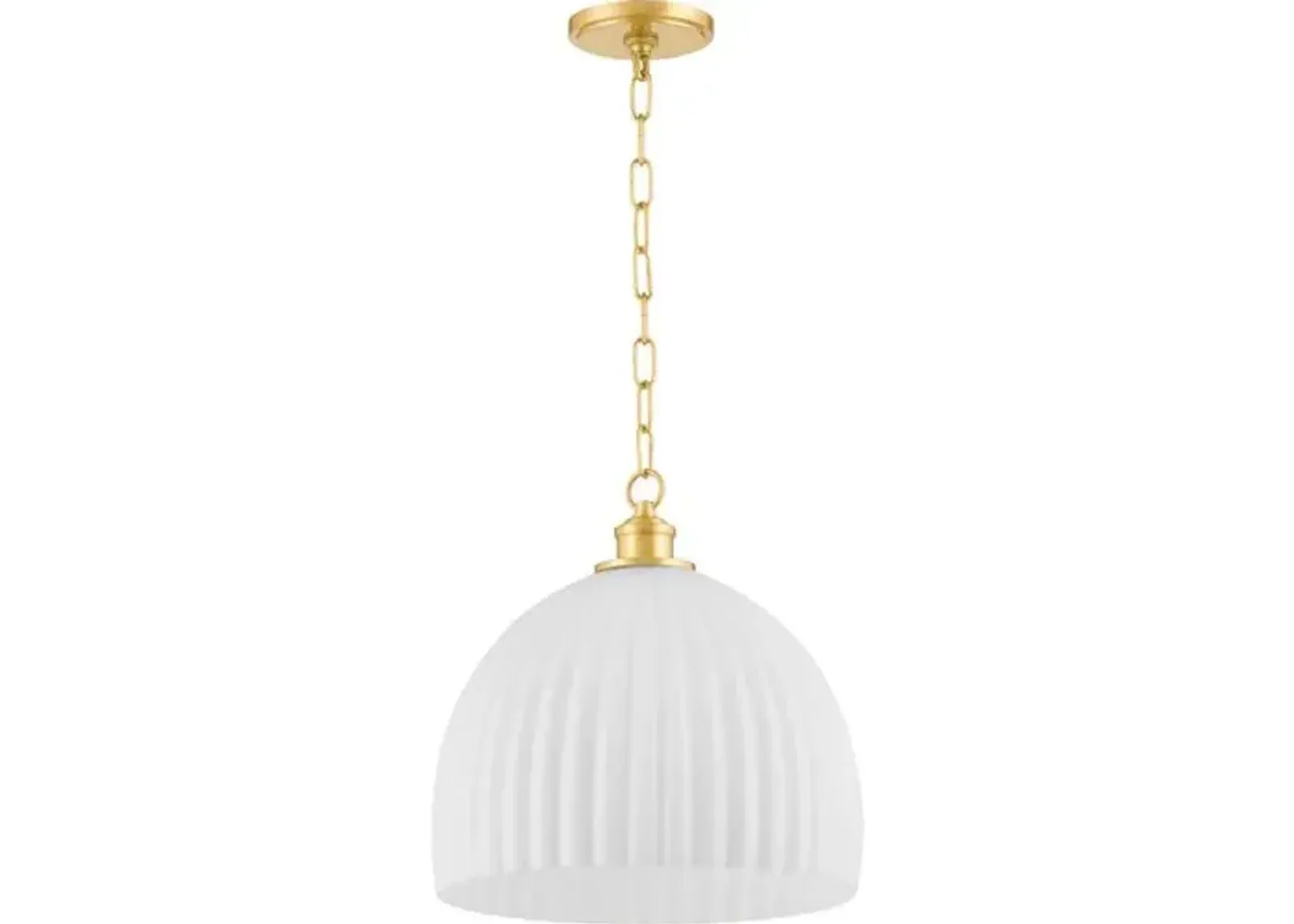 Hillary Large Fluted Glass Pendant - Zio and Sons for Mitzi - Gold