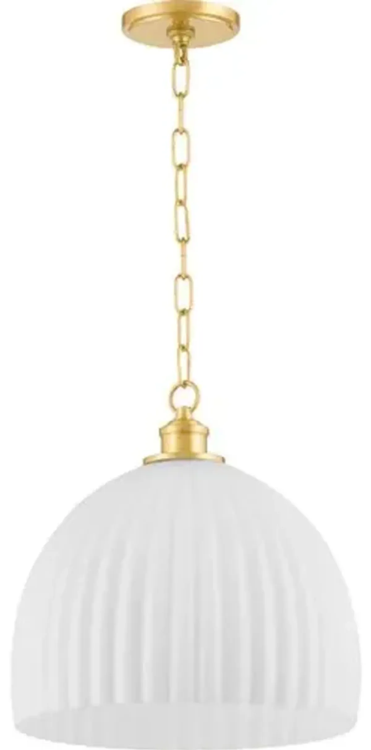 Hillary Large Fluted Glass Pendant - Zio and Sons for Mitzi - Gold