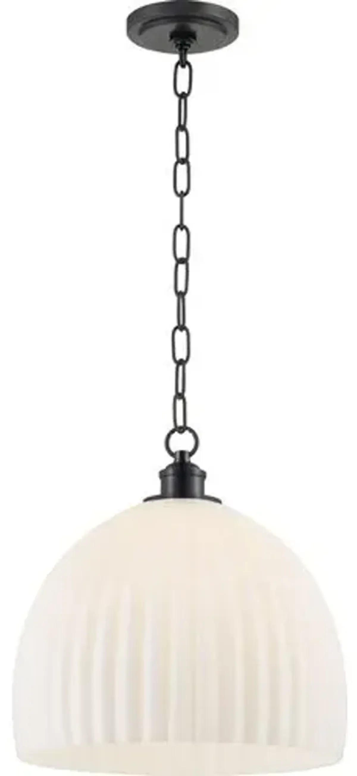 Hillary Large Fluted Glass Pendant - Zio and Sons for Mitzi - Black