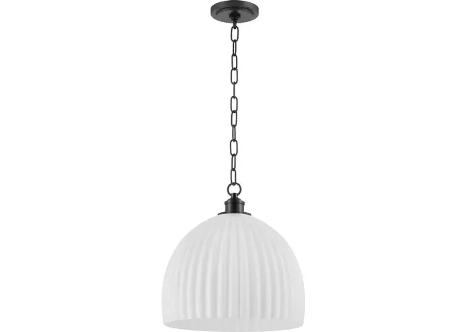 Hillary Large Fluted Glass Pendant - Zio and Sons for Mitzi - Black