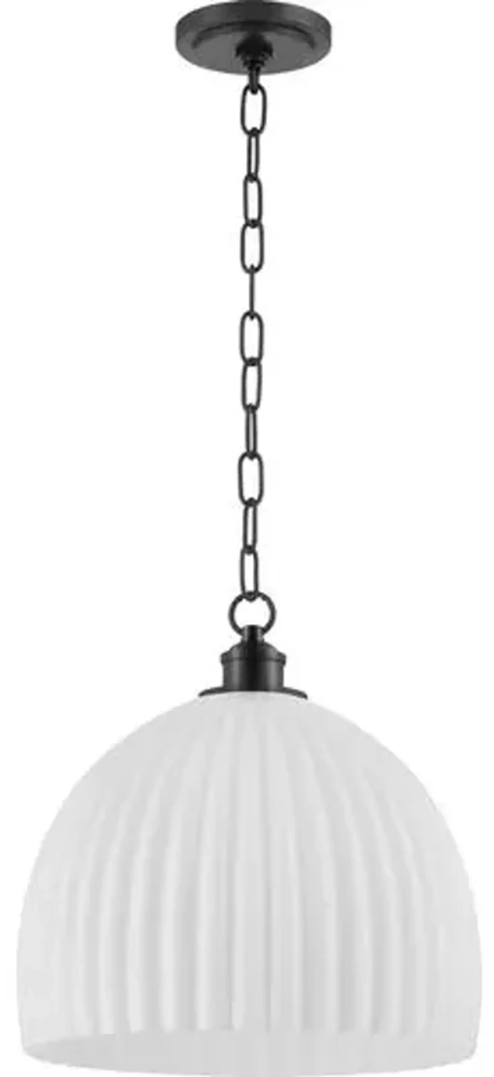 Hillary Large Fluted Glass Pendant - Zio and Sons for Mitzi - Black