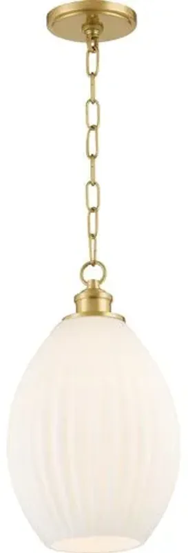 Hillary Small Fluted Glass Pendant - Zio and Sons for Mitzi - Gold