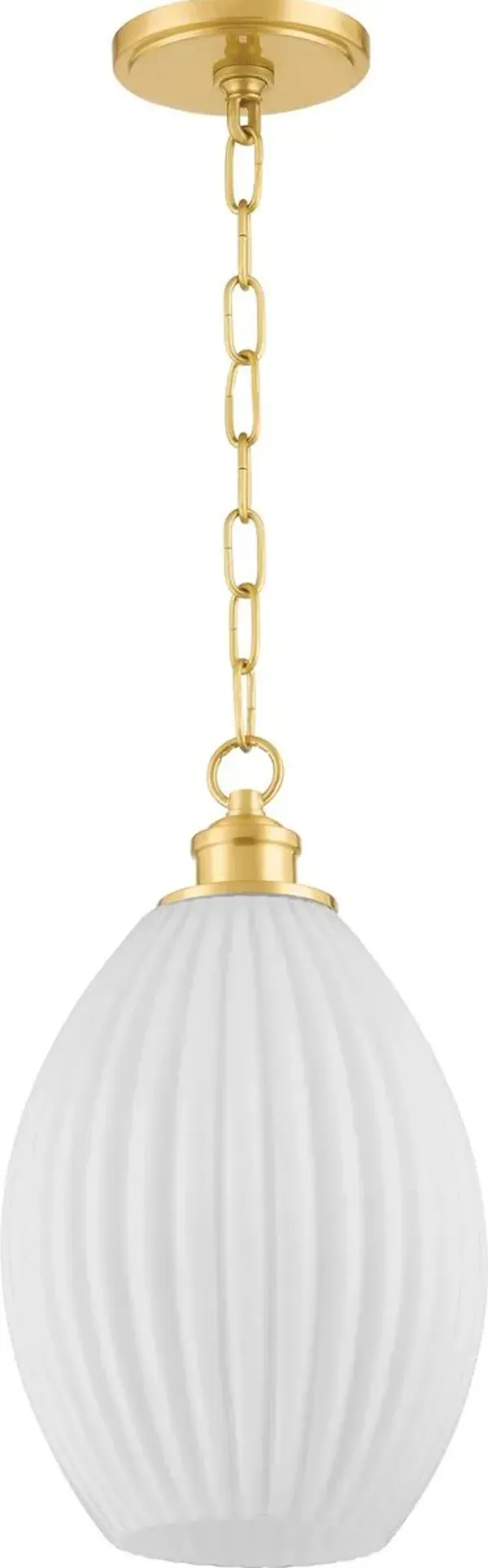 Hillary Small Fluted Glass Pendant - Zio and Sons for Mitzi - Gold