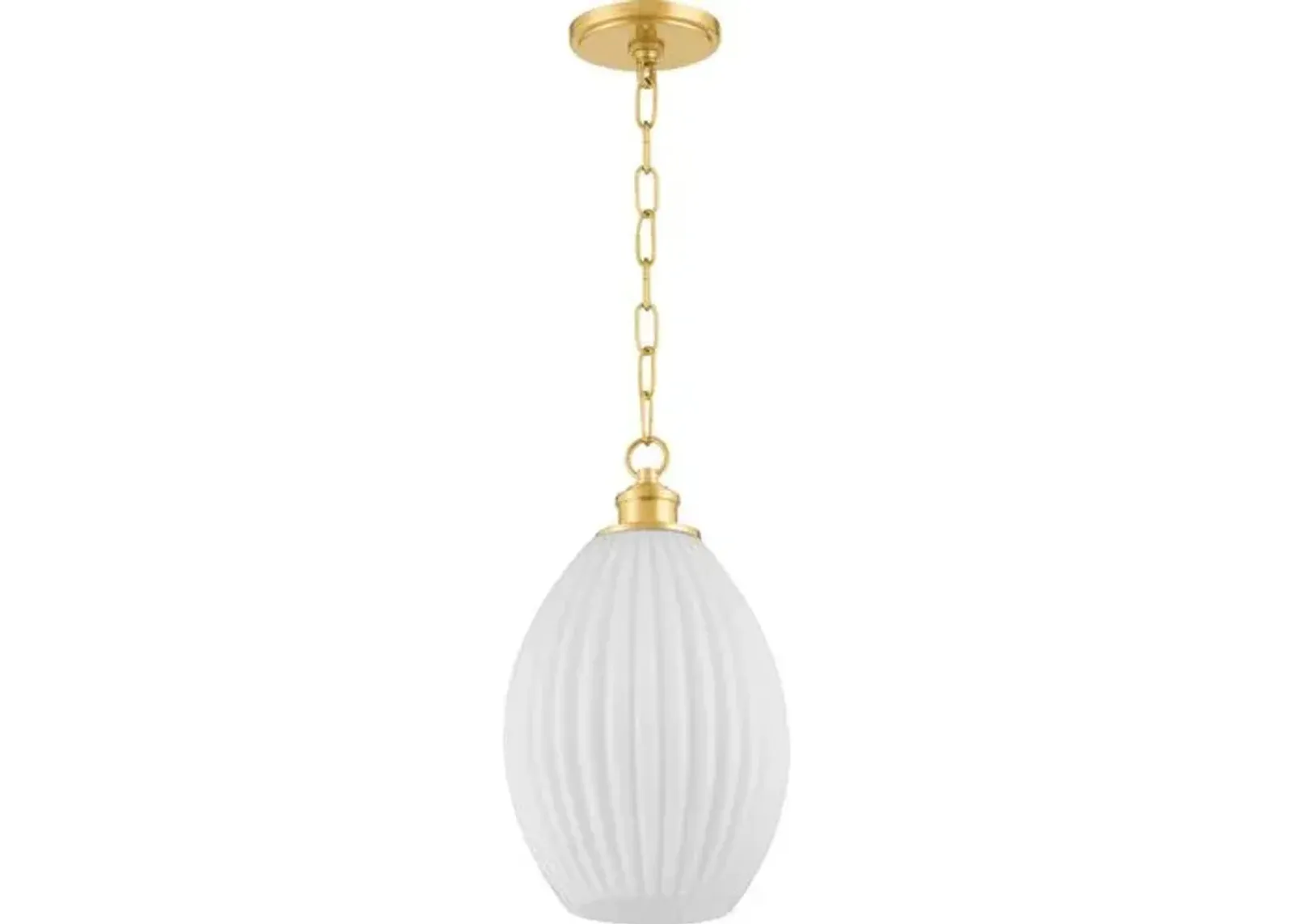 Hillary Small Fluted Glass Pendant - Zio and Sons for Mitzi - Gold