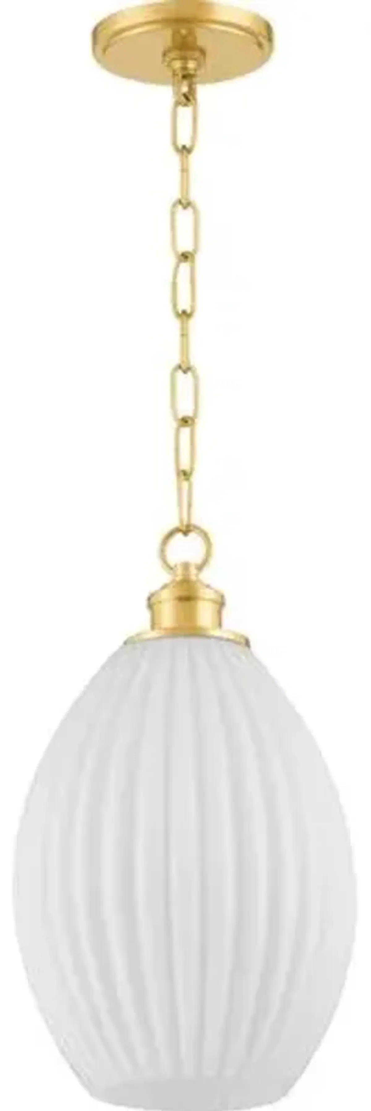 Hillary Small Fluted Glass Pendant - Zio and Sons for Mitzi - Gold