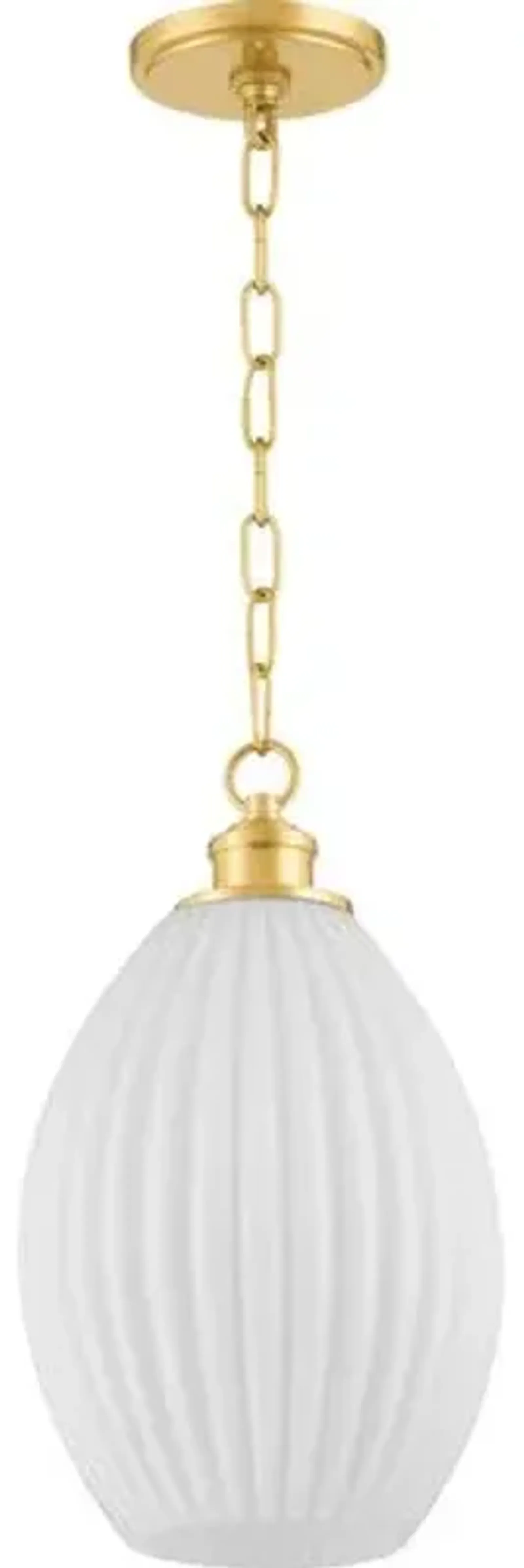 Hillary Small Fluted Glass Pendant - Zio and Sons for Mitzi - Gold