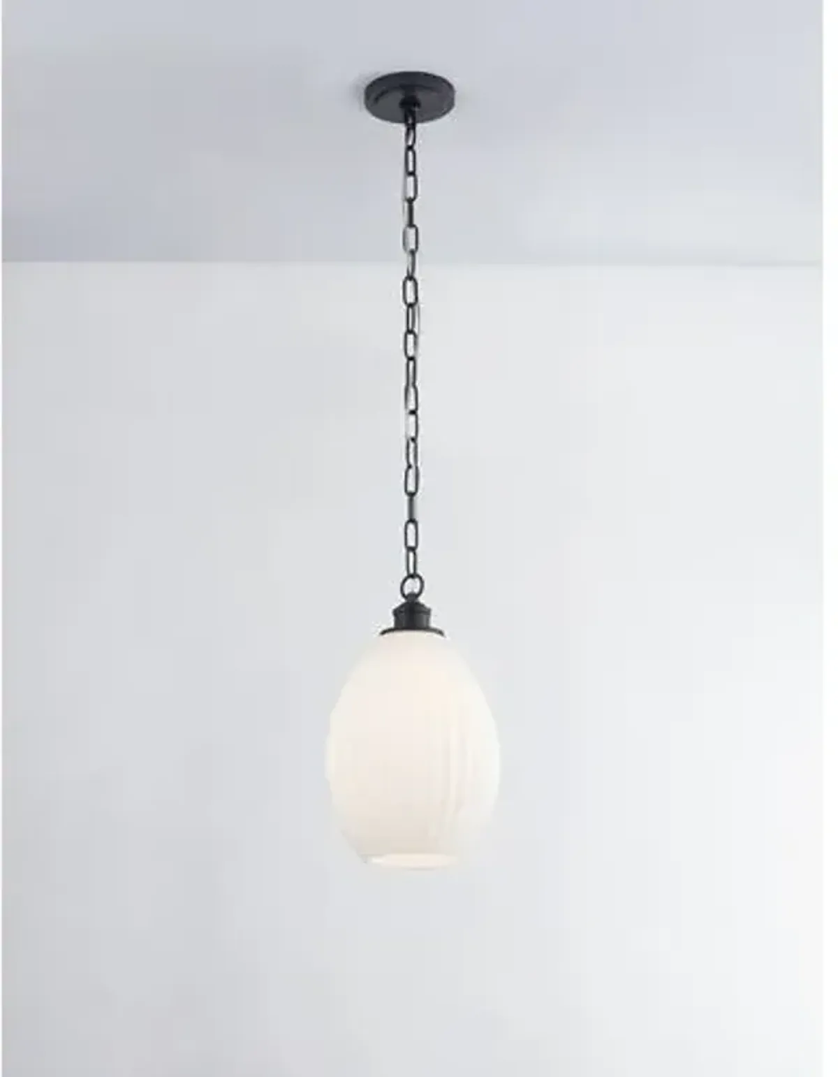 Hillary Small Fluted Glass Pendant - Zio and Sons for Mitzi - Black