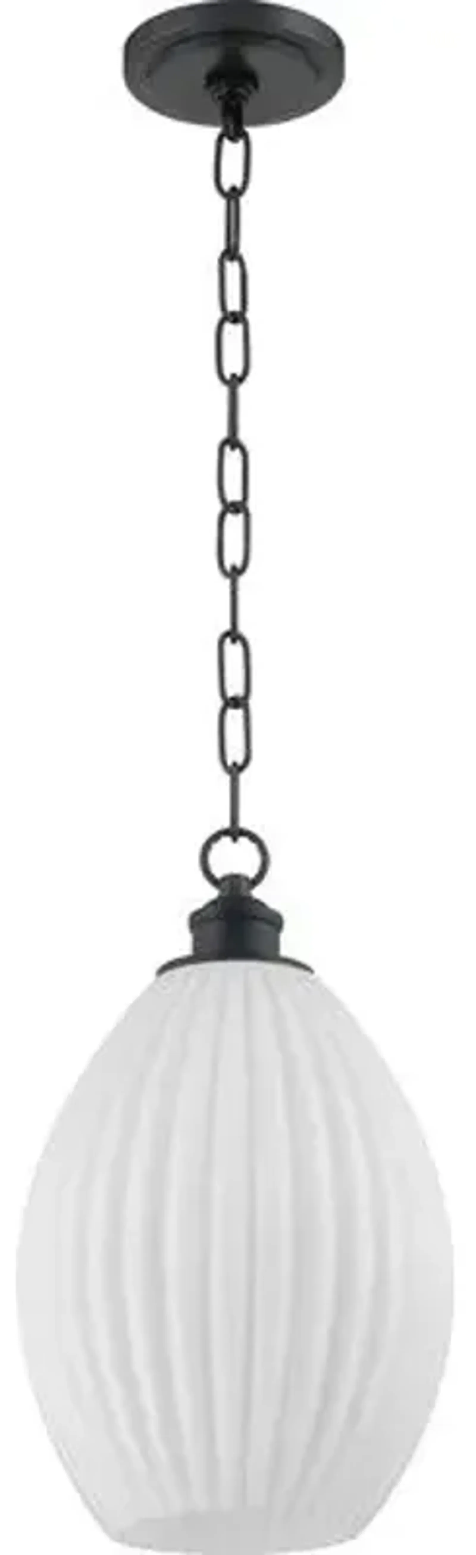 Hillary Small Fluted Glass Pendant - Zio and Sons for Mitzi - Black