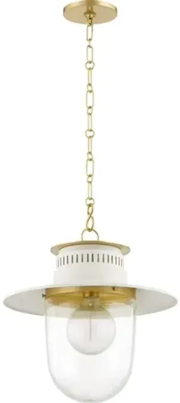 Nori Pendant - Aged Brass/Soft Cream - Zio and Sons for Mitzi - Ivory