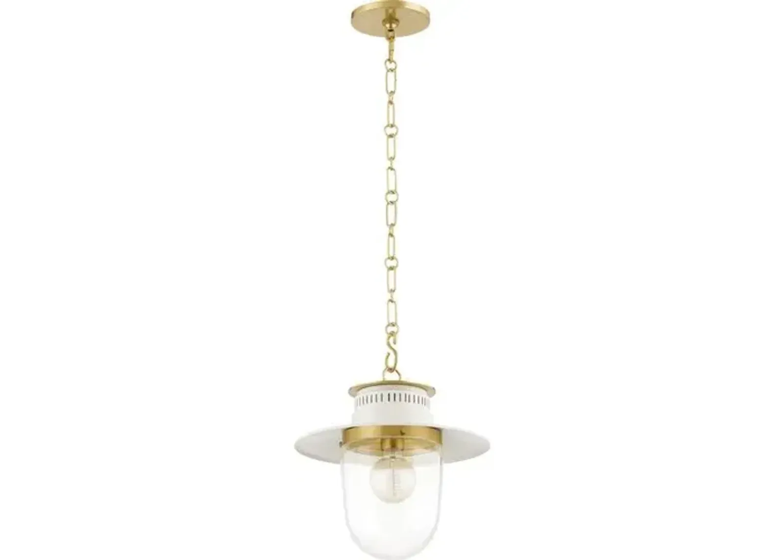 Nori Pendant - Aged Brass/Soft Cream - Zio and Sons for Mitzi - Ivory