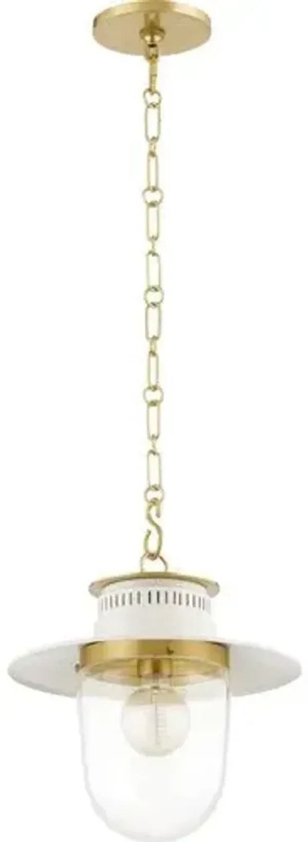 Nori Pendant - Aged Brass/Soft Cream - Zio and Sons for Mitzi - Ivory