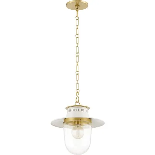 Nori Pendant - Aged Brass/Soft Cream - Zio and Sons for Mitzi - Ivory