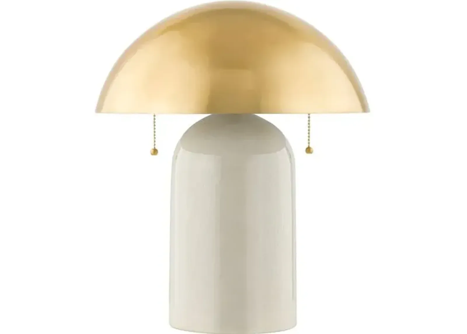 Gaia Dome Table Lamp - White Crackle/Aged Brass - Zio and Sons for Mitzi - Gold