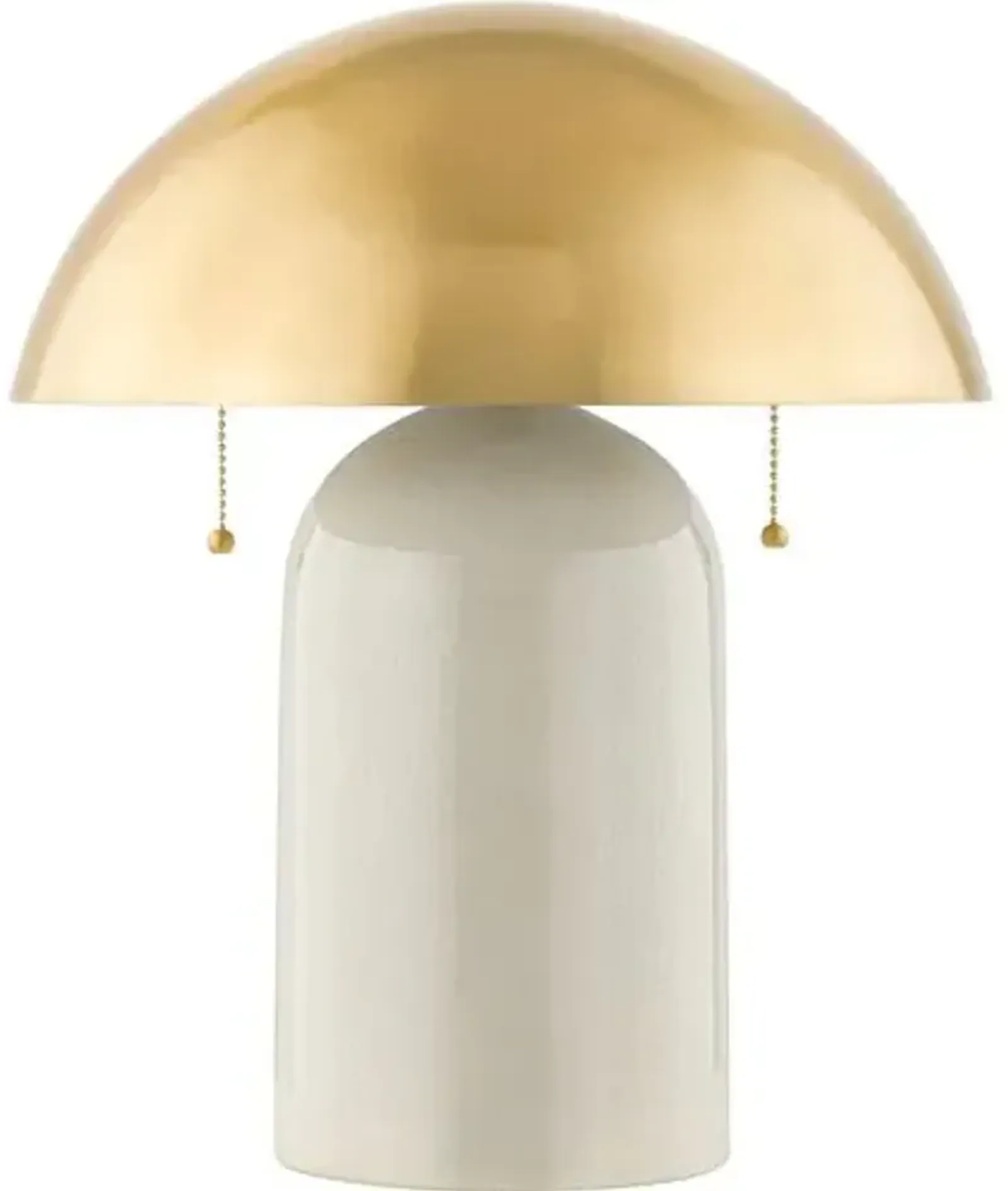 Gaia Dome Table Lamp - White Crackle/Aged Brass - Zio and Sons for Mitzi - Gold