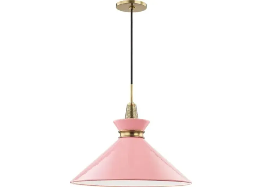 Cressida Ceramic Shade Large Pendant - Pink