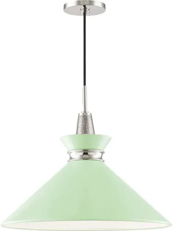 Cressida Ceramic Shade Large Pendant - Green