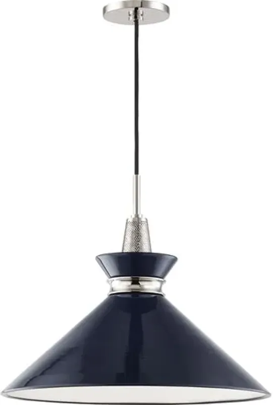 Cressida Ceramic Shade Large Pendant - Blue