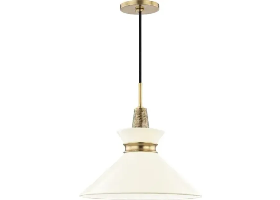 Cressida Ceramic Shade Small Pendant - Ivory