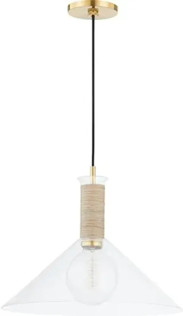 Gianna Large Pendant - Aged Brass - Gold