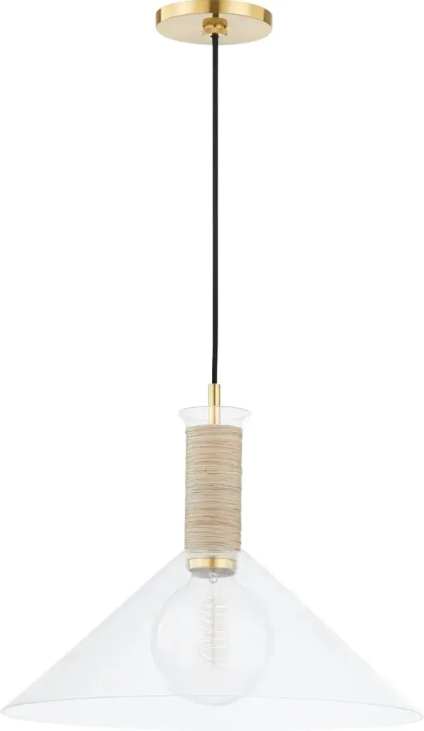 Gianna Large Pendant - Aged Brass - Gold