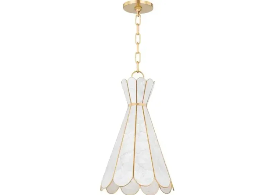 Sienna Pendant - Capiz Shell/Aged Brass - Gold