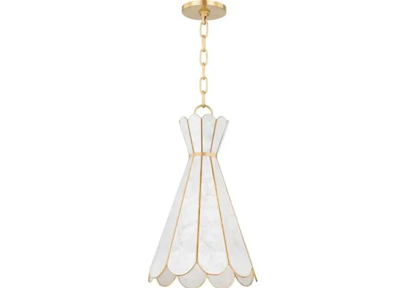 Sienna Pendant - Capiz Shell/Aged Brass - Gold