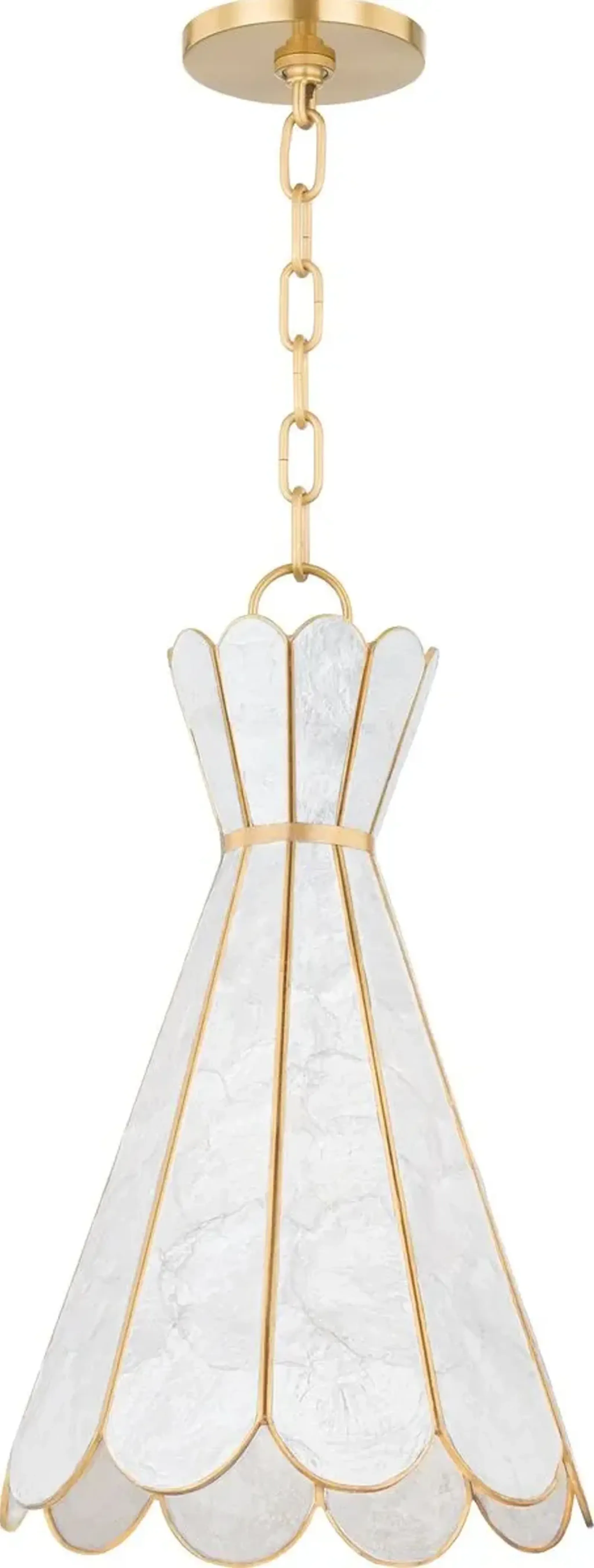 Sienna Pendant, Capiz Shell/Aged Brass | Furniture.com