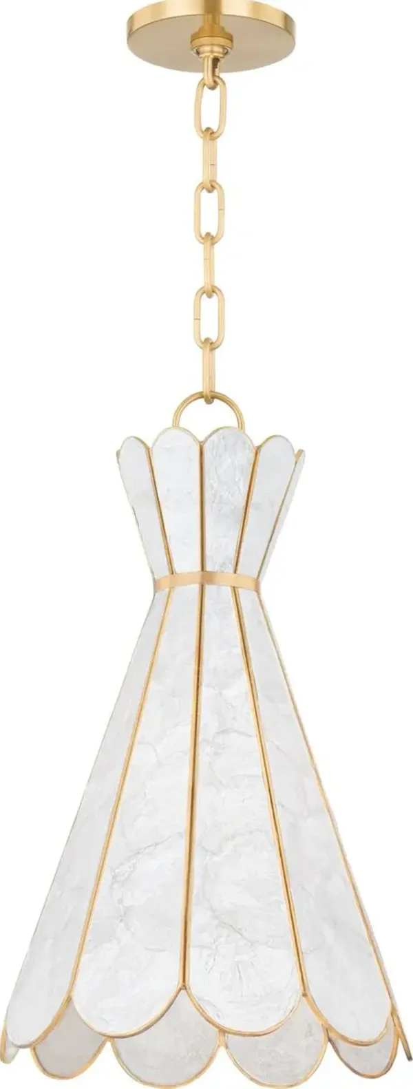 Sienna Pendant - Capiz Shell/Aged Brass - Gold