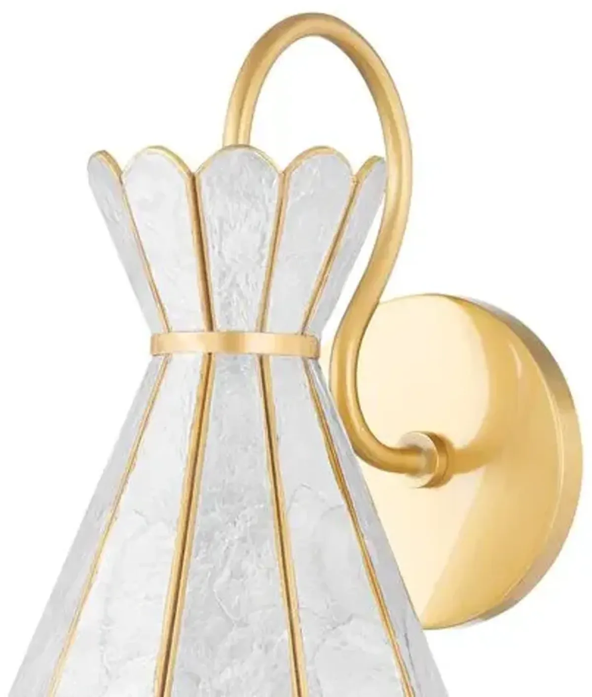 Sienna Wall Sconce - Capiz Shell/Aged Brass - Gold