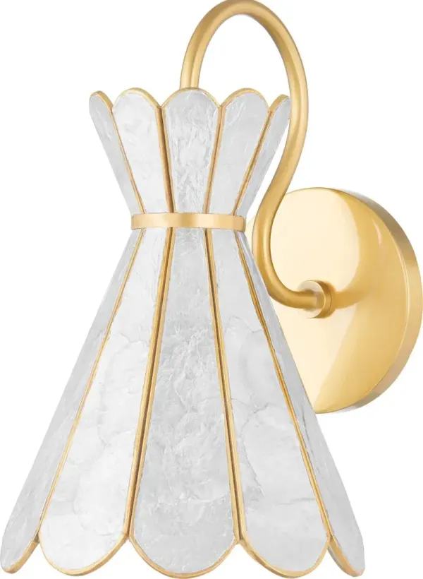 Sienna Wall Sconce - Capiz Shell/Aged Brass - Gold