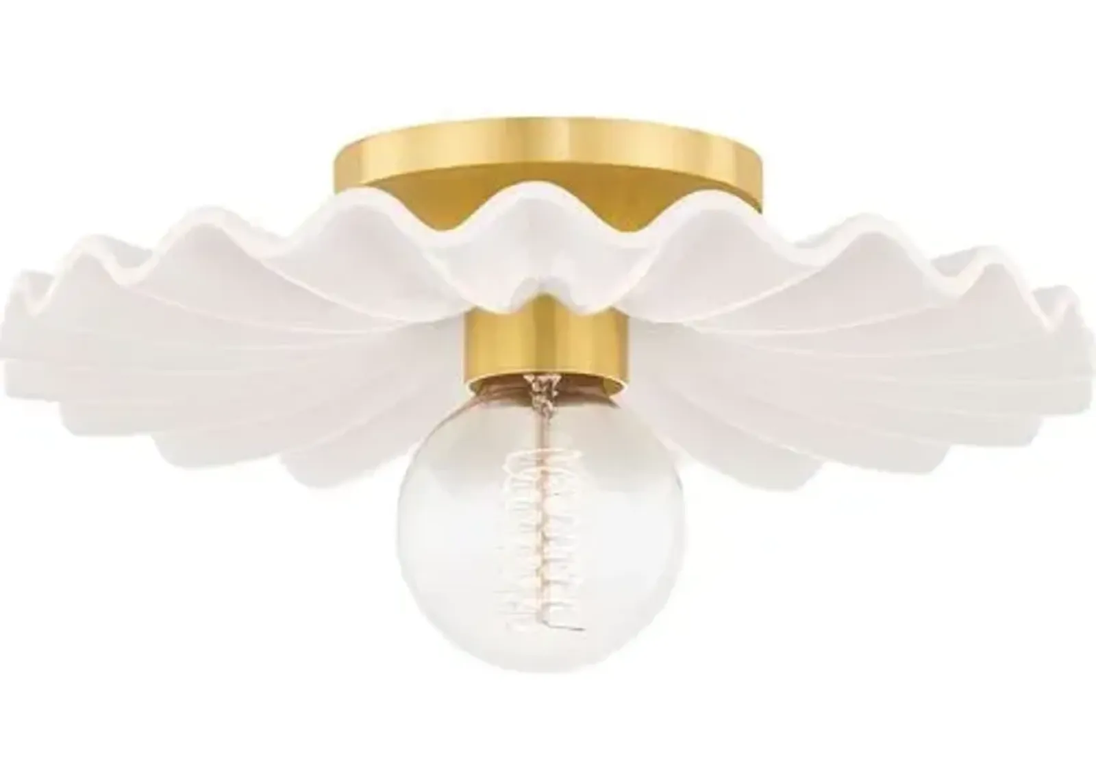 Dorothy Flush Mount - Aged Brass/Cream - Ivory