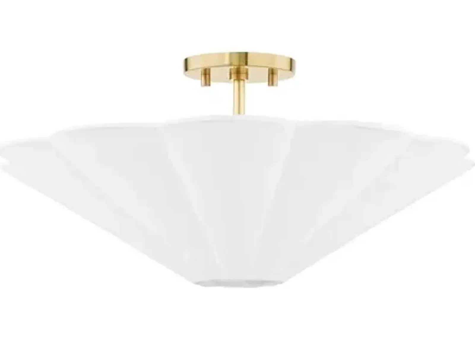 Ursula Semi Flush Mount - Aged Brass - Ivory