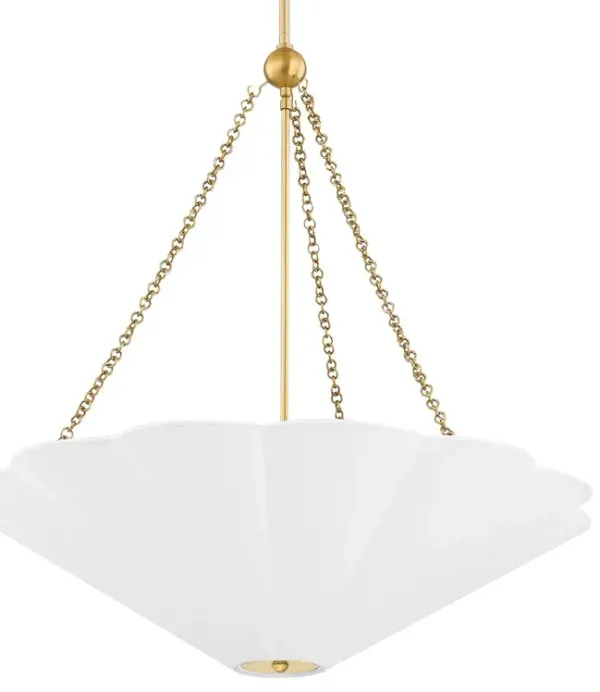 Ursula Pendant - White/Aged Brass - Ivory