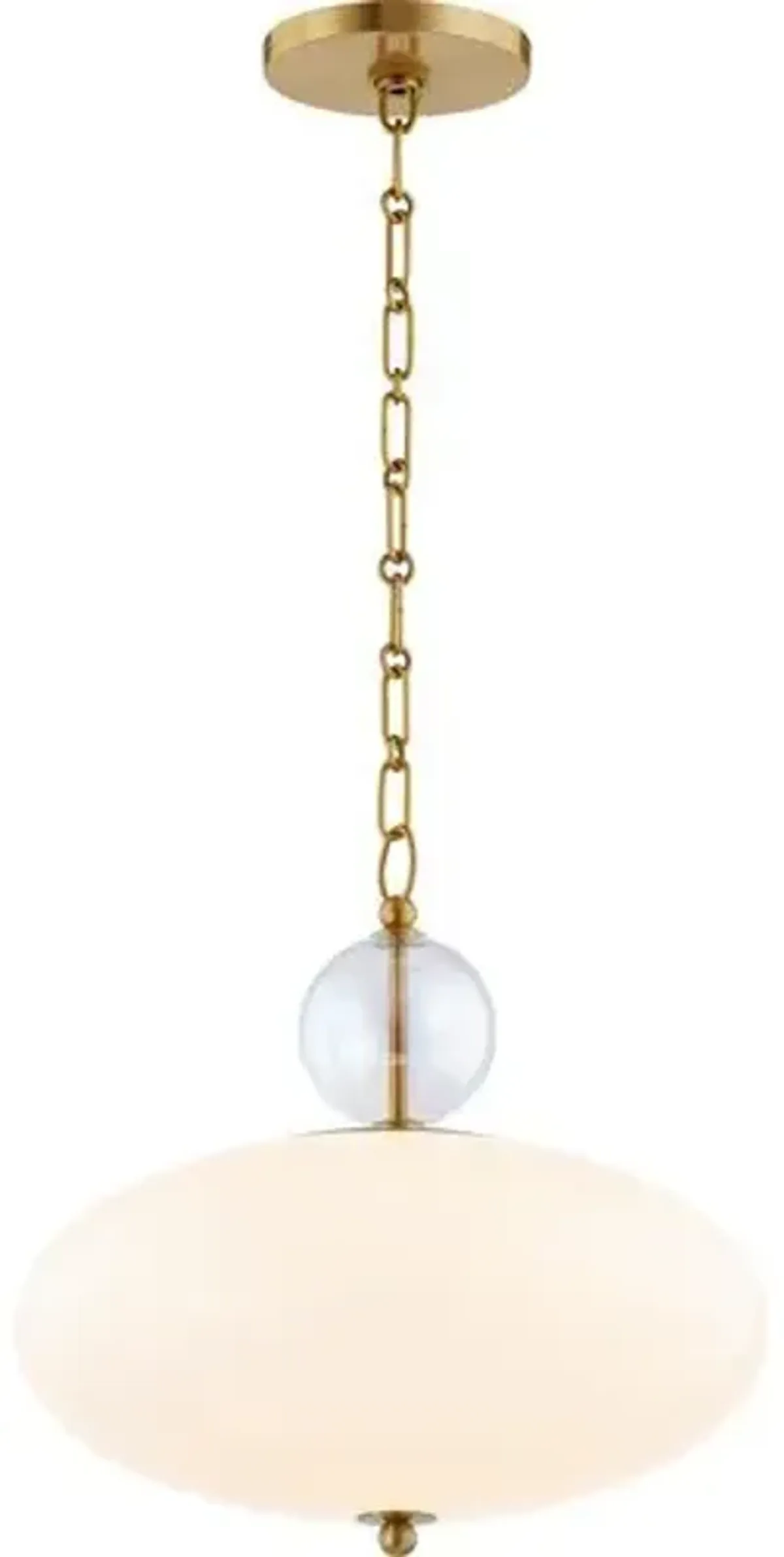 Victoria Pendant - Aged Brass - White