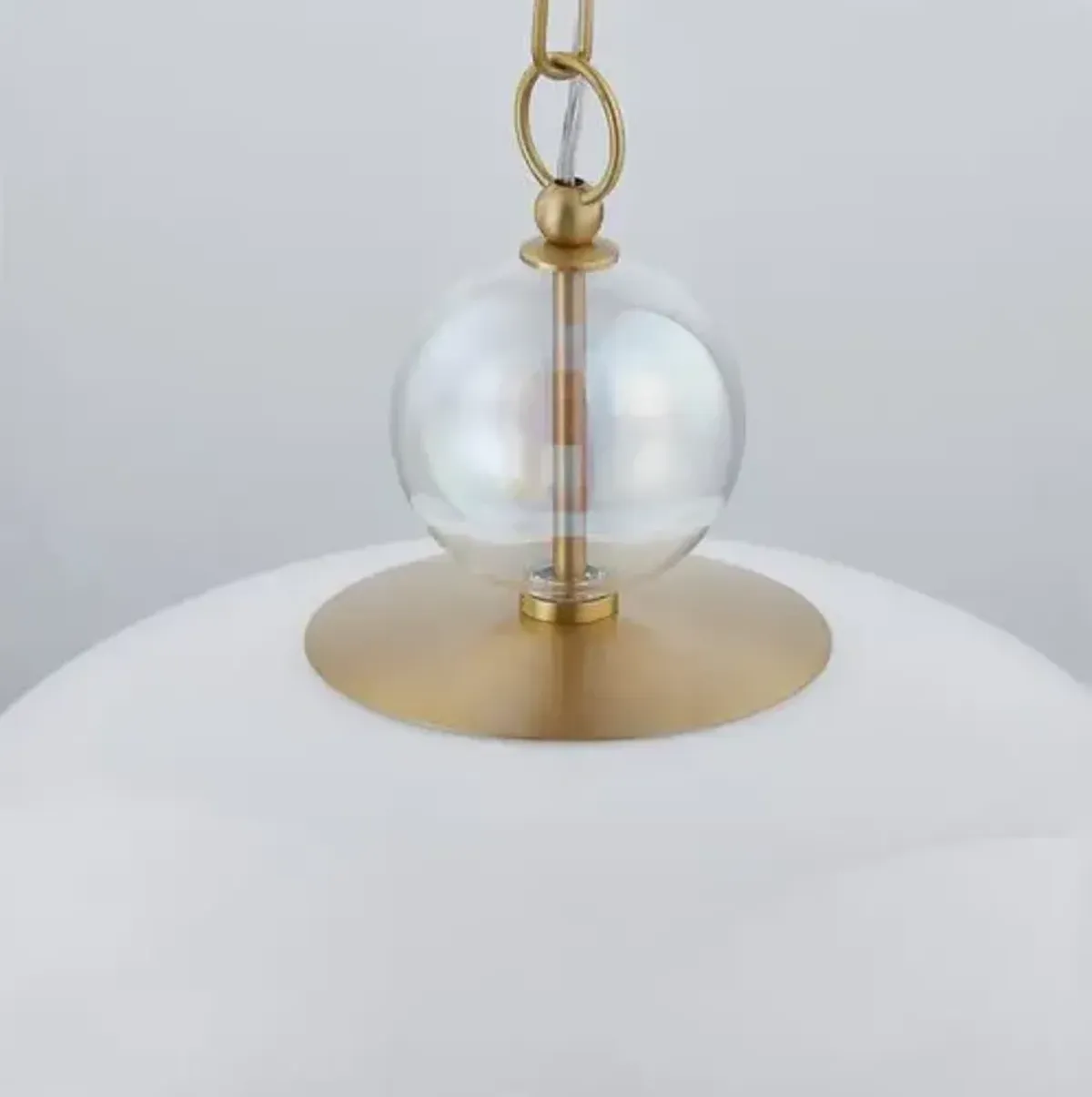 Victoria Pendant - Aged Brass - White