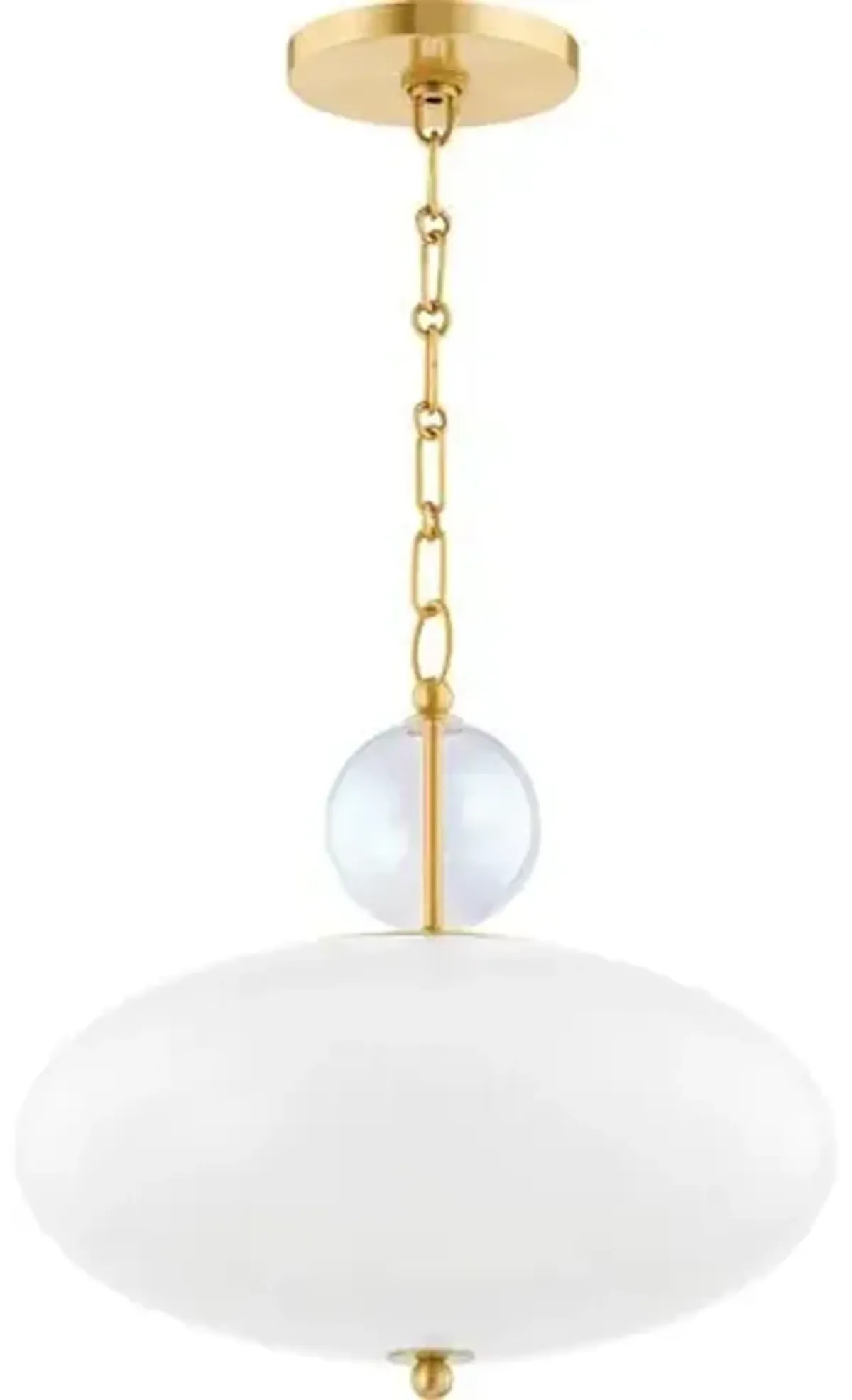 Victoria Pendant - Aged Brass - White