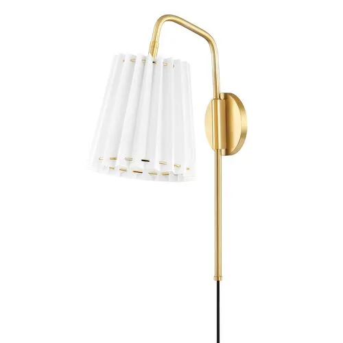 Avi Portable Wall Sconce - Belgian Linen - Gold