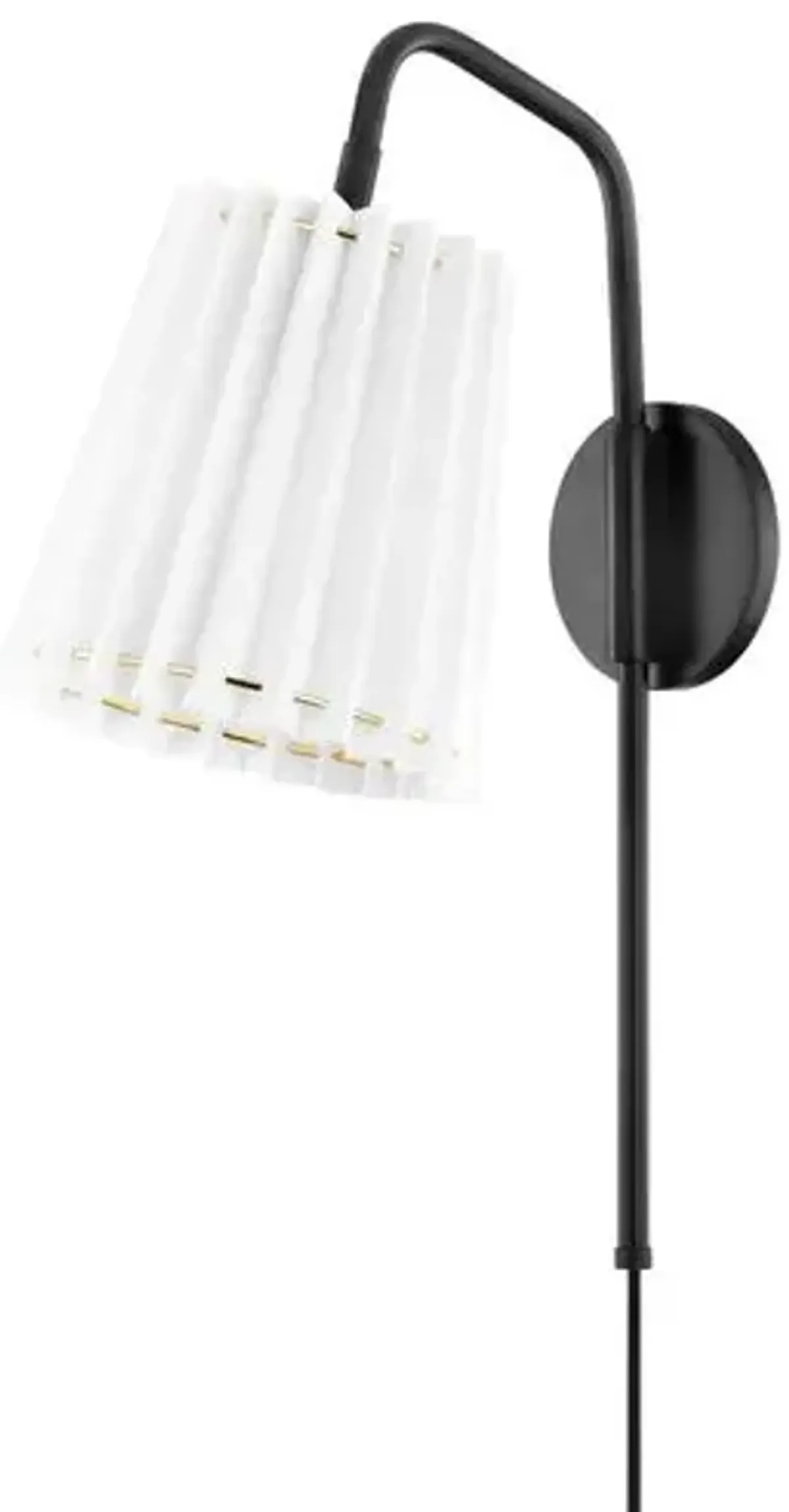 Avi Plug-In Wall Sconce - Belgian Linen - Black