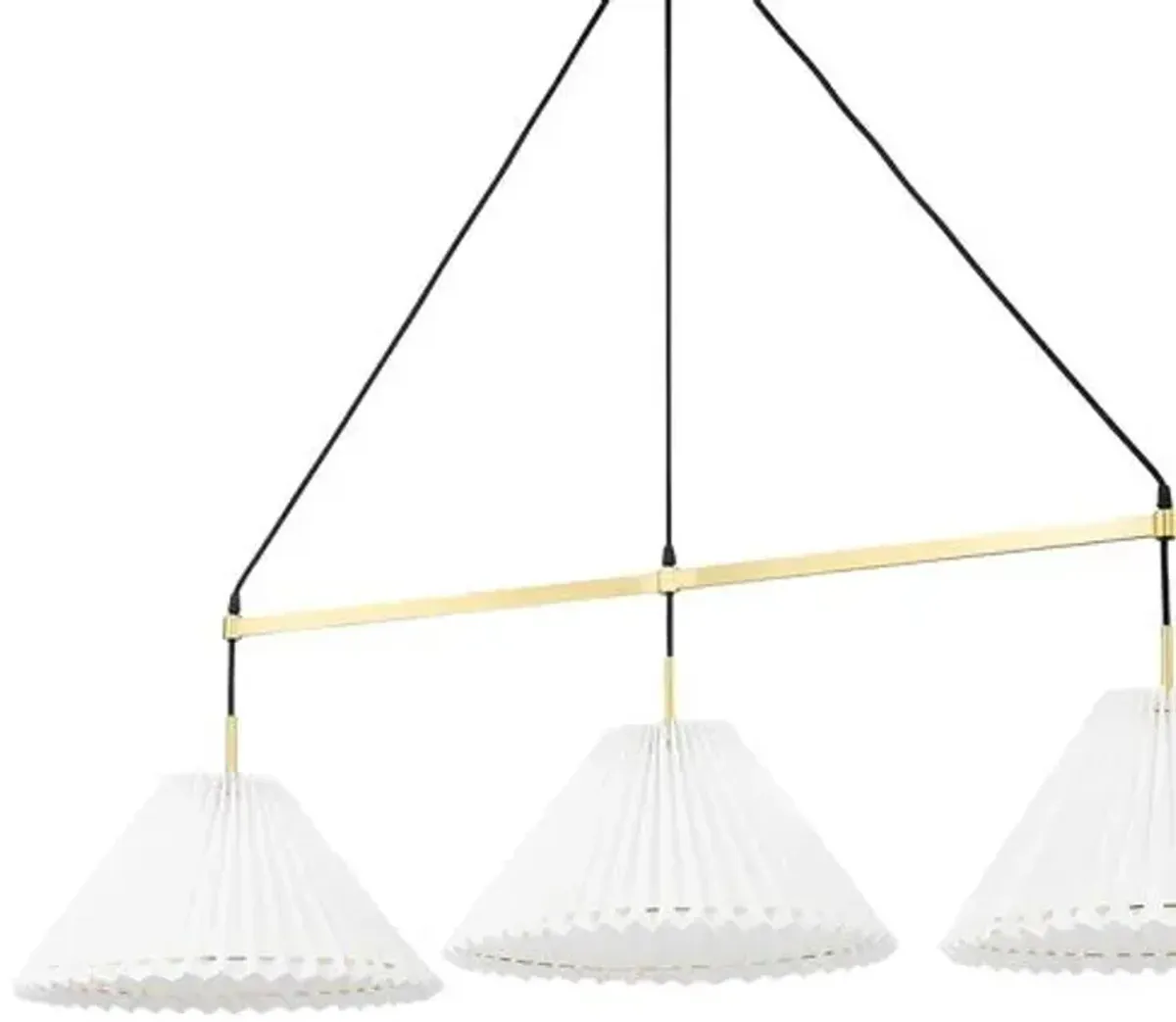 Avi Shaded Linear Chandelier - Belgian Linen - Gold