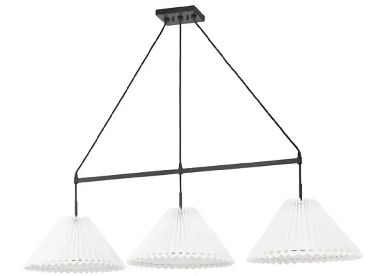 Avi Shaded Linear Chandelier - Belgian Linen - Black