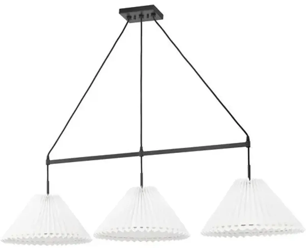 Avi Shaded Linear Chandelier - Belgian Linen - Black