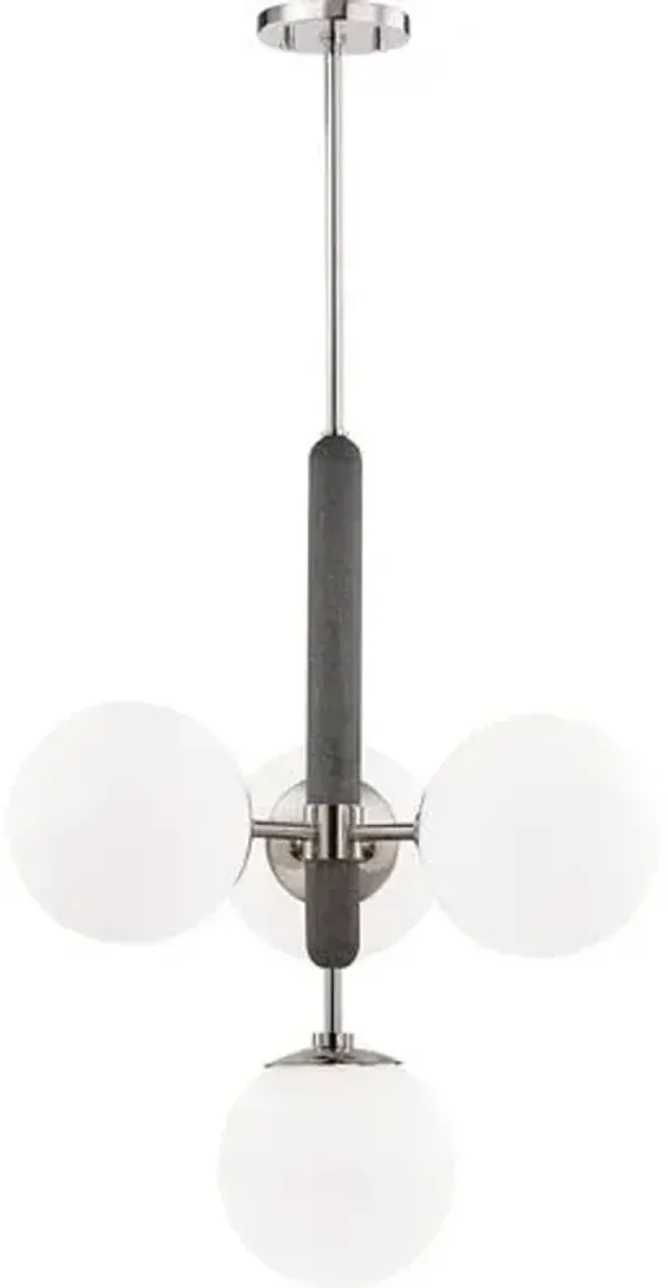 Pascal Globe 4-Light Chandelier - Silver