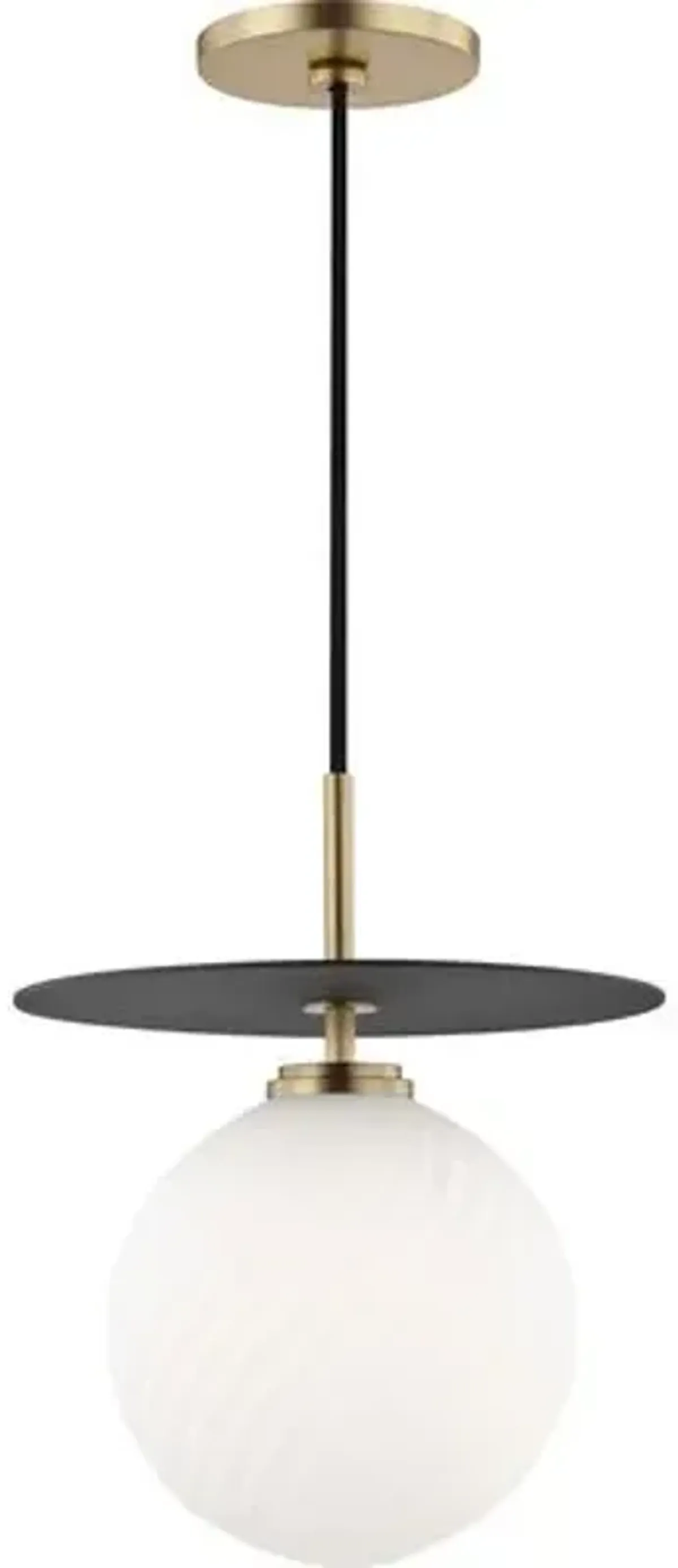 Darien Pendant - Aged Brass/Black - White