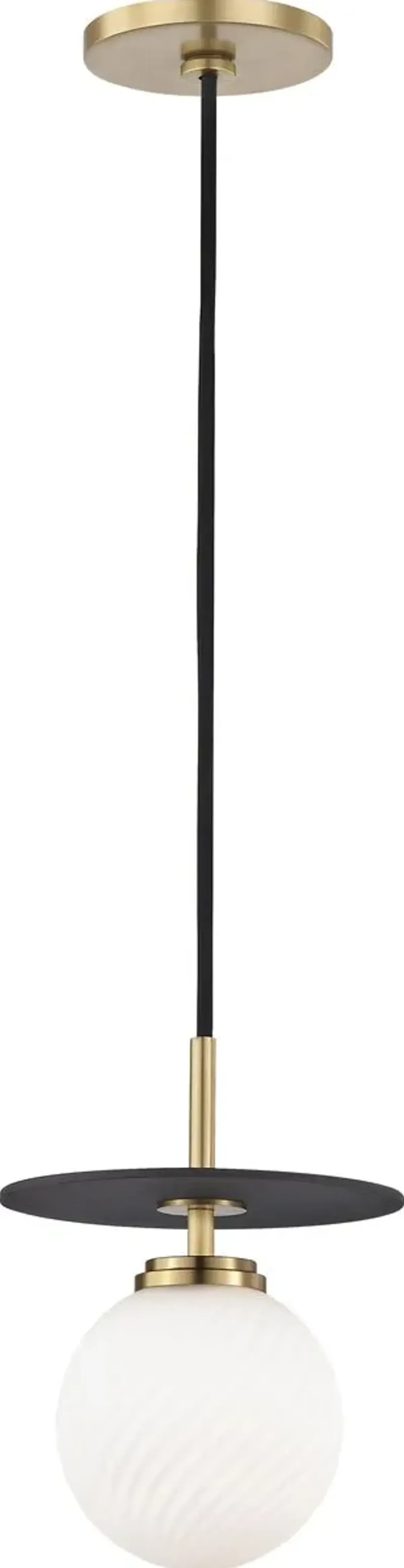 Darien Pendant - Aged Brass/Black - White