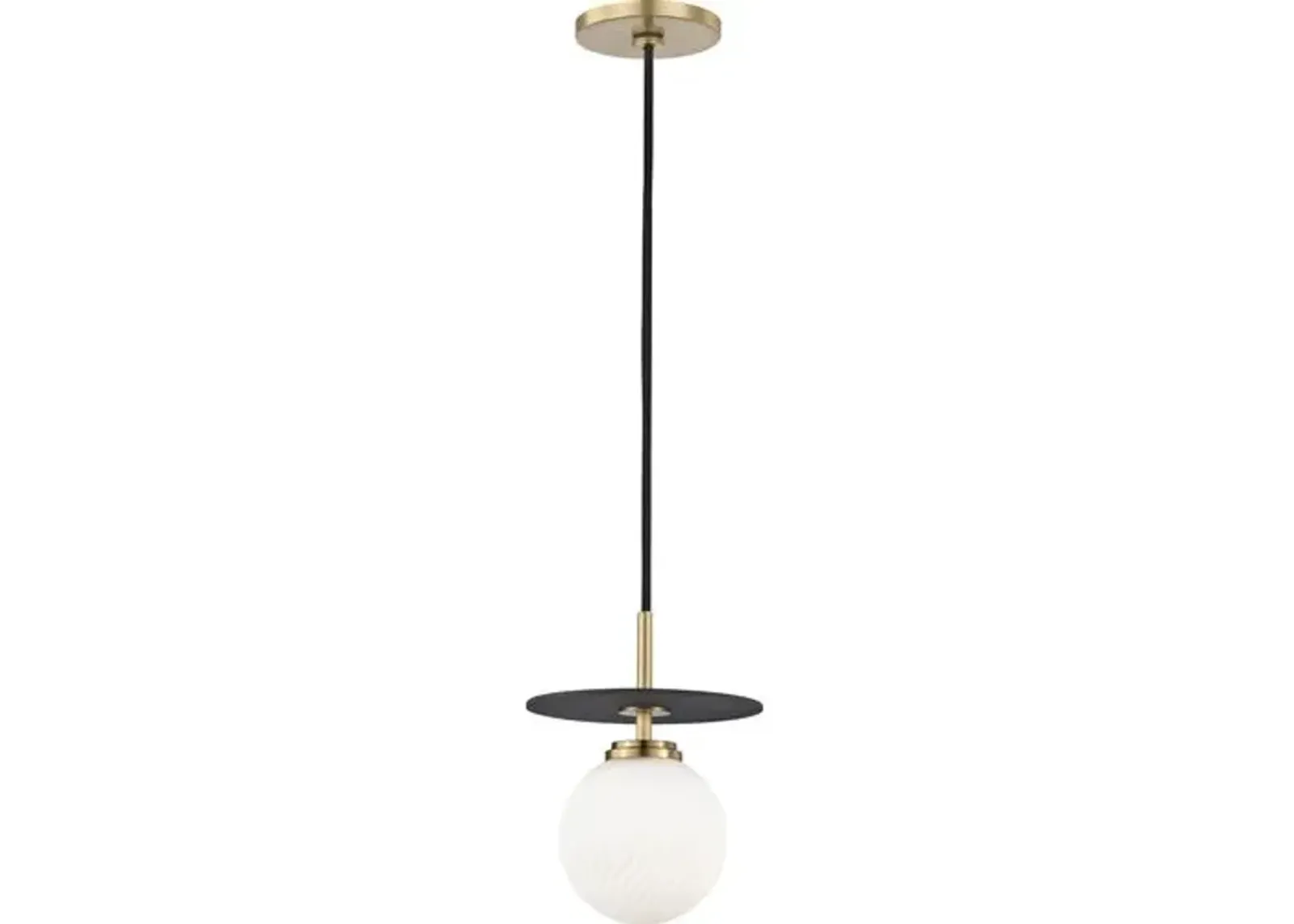 Darien Pendant - Aged Brass/Black - White